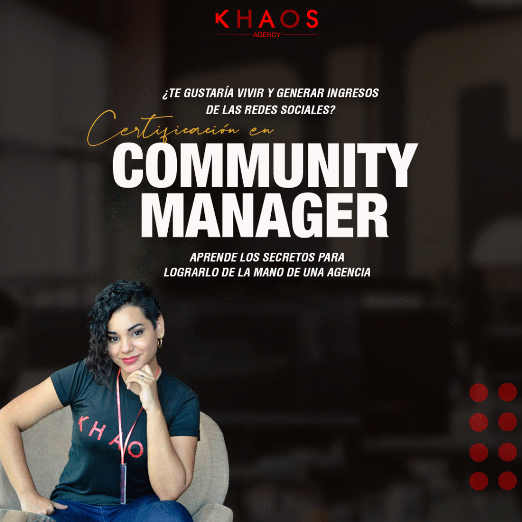 Imagen promocional para el curso de Community manager de Khaos Agency