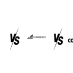 Comparativa de las plataformas de e-commerce BigCommerce vs Shopify vs WooCommerce, mostrando los logos de los tres competidores.