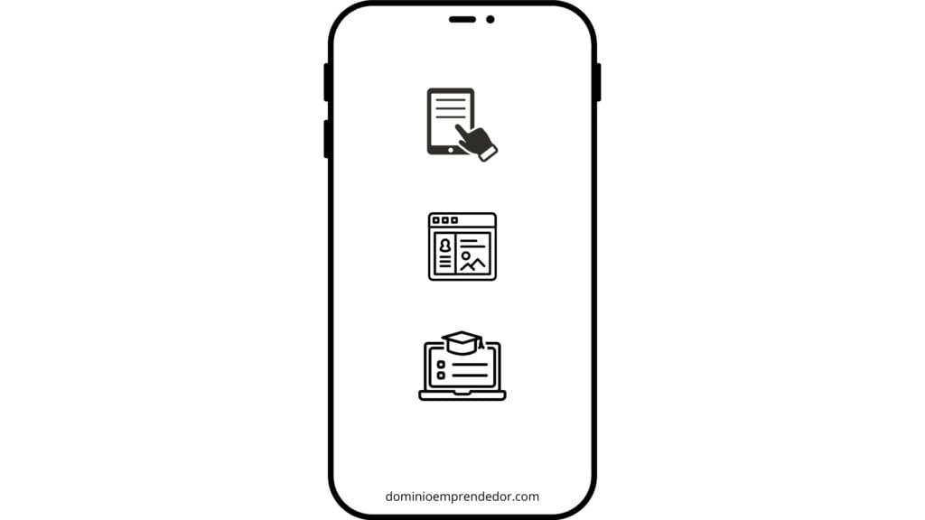 Ejemplos de productos digitales simples como ebooks y plantillas, un modelo de negocio online escalable